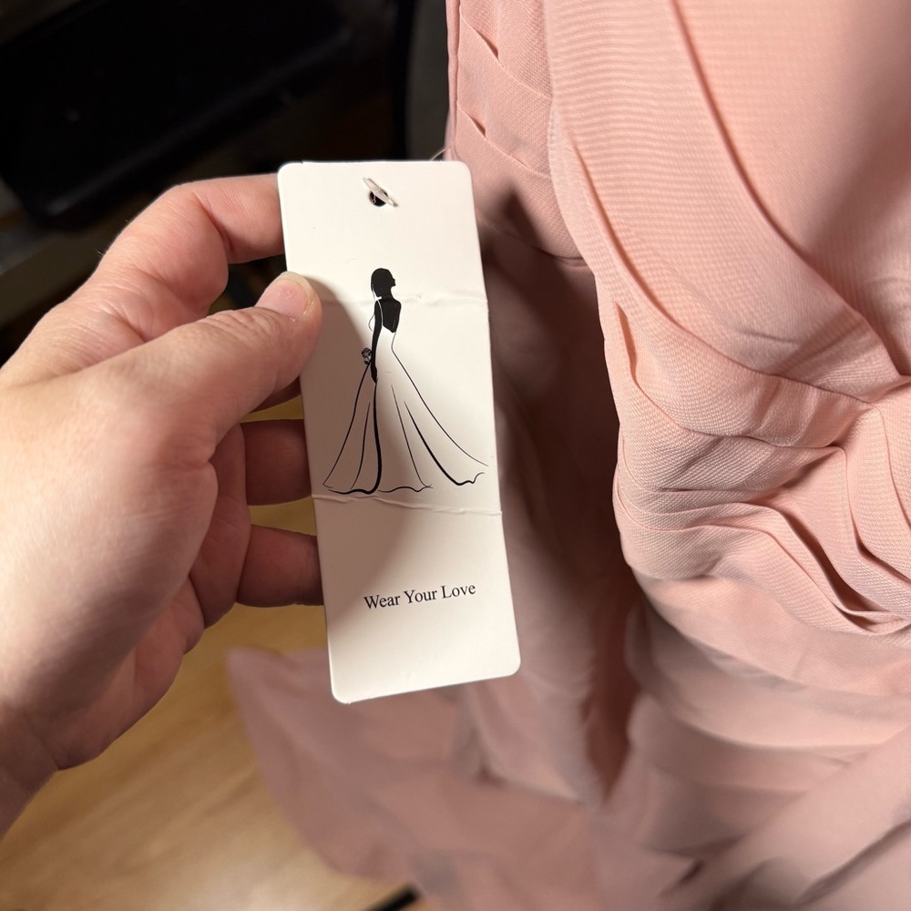 Blush One-Shoulder Maxi Dress SIZE 16 - Picture 4 of 6